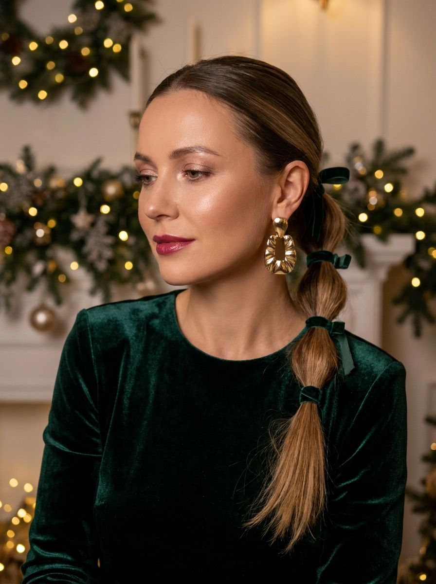 Bubble Ponytail in eleganter Version - Weihnachtsfrisuren